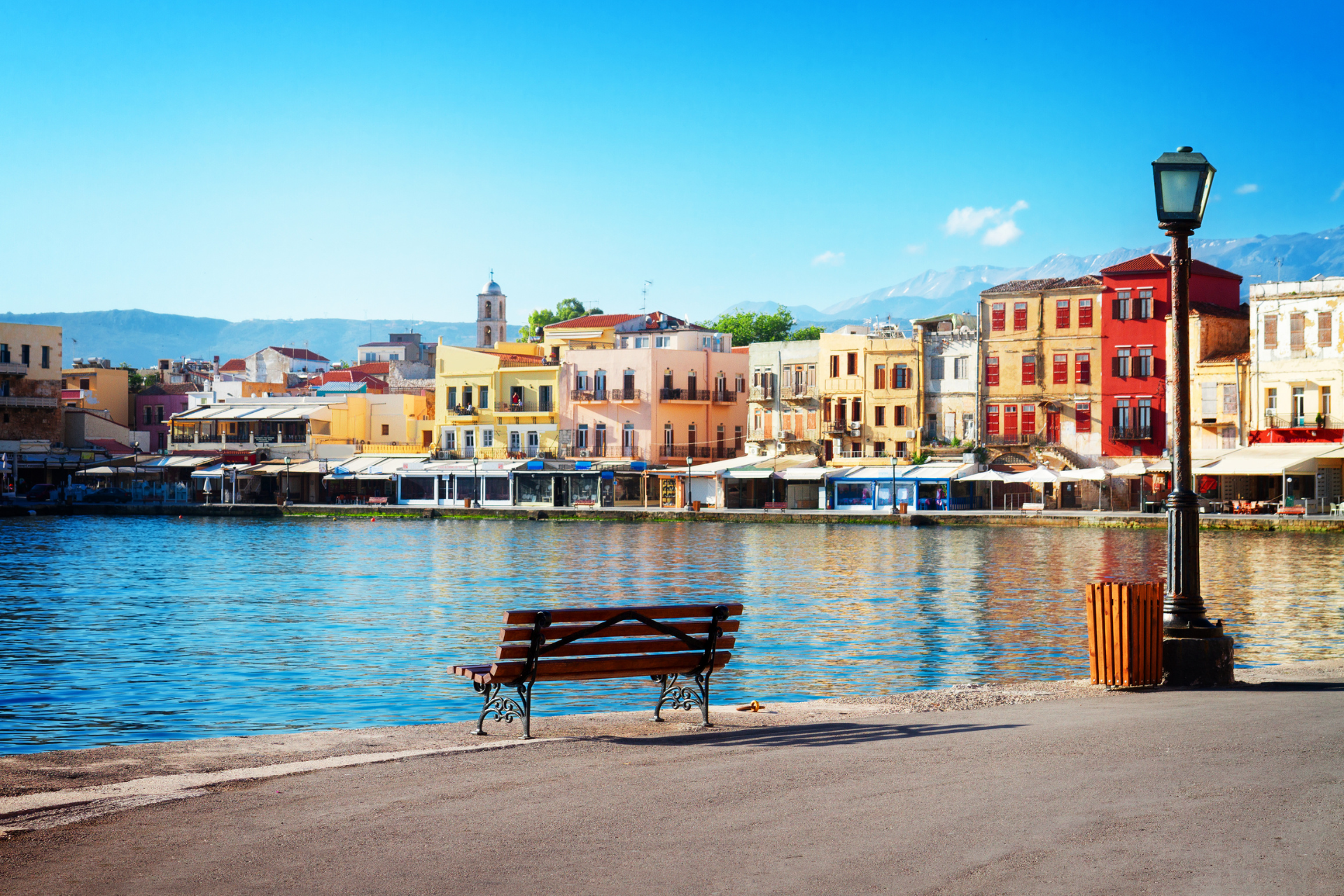 image of venetian harbor of Chania, Crete, Greece