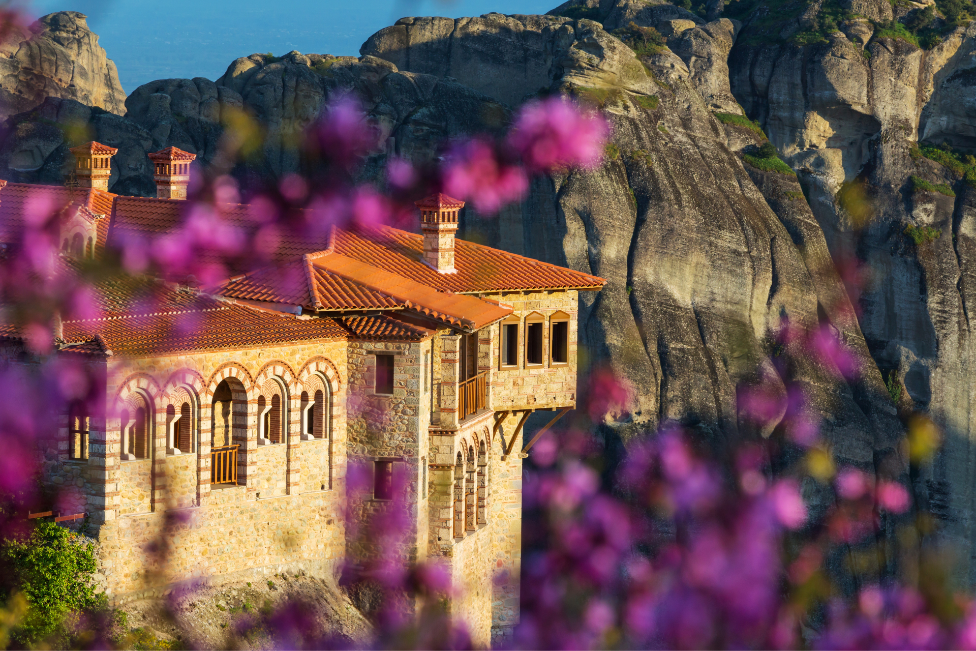 image of the beautiful Meteora monasteries Greece
